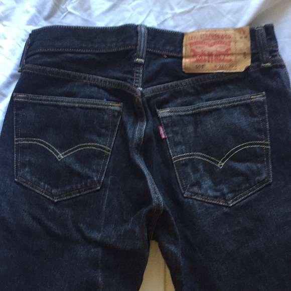 Levi’s 501 Black Tan Stitch Denim Pants sz 32 x 30 - Picture 4 of 8